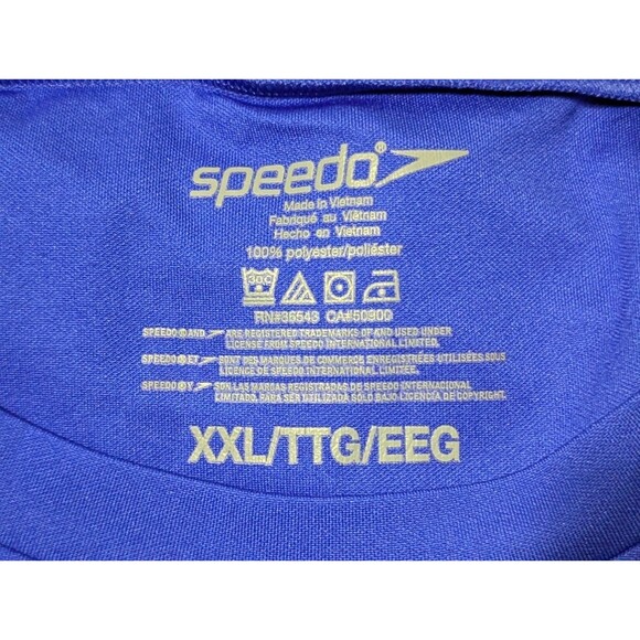 NWT SPEEDO Athletic Swim Shirt Mens XXL 2XL UV Protection Blue Black Lightweight - Picture 5 of 8